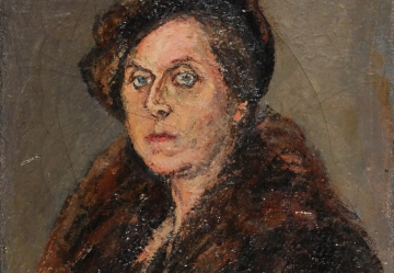 Юстицкий В.М. Портрет жены художника. 1947. Холст, масло. 53х42,7 (СГХМ, Ж-4028)