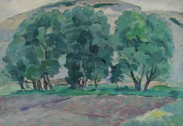 Миловидов Б.В. Этюд с деревьями. 1934.