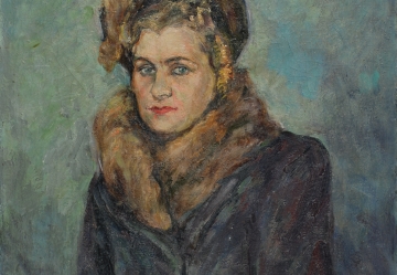 Юстицкий В.М. Женский портрет. 1947. Холст, масло 65,5х49 (СГХМ, Ж-2597)
